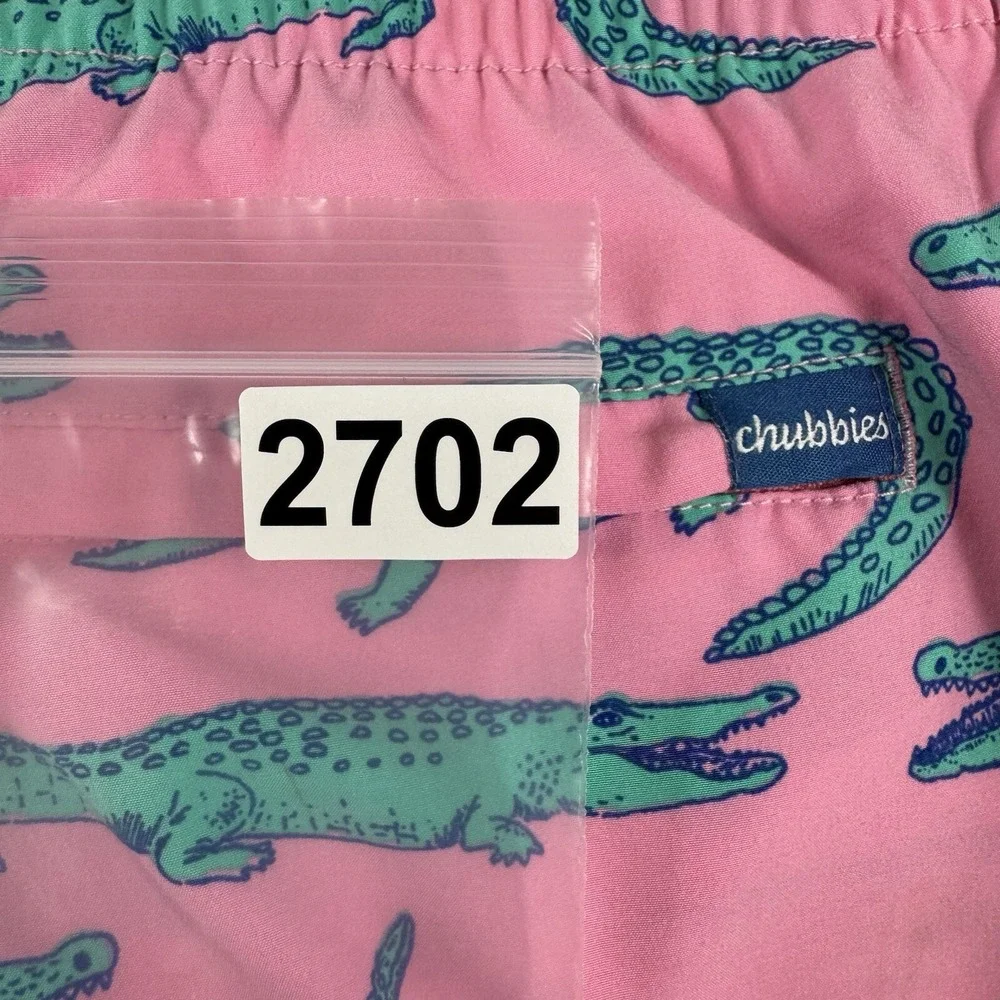 Chubbies Pink Alligator AOP Performance Lined Swimtrunk Size 2XL 5.5